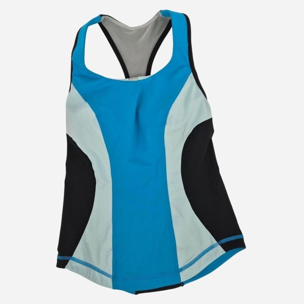 Lululemon Blue & black sleeveless halter workout tank top